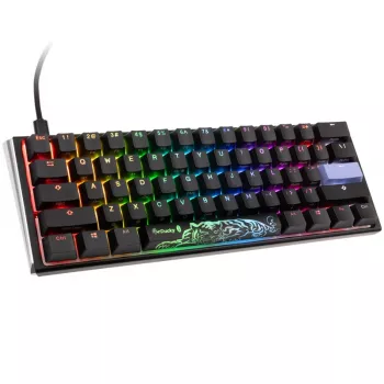 Ducky One 3 Classic Juodos/Baltos spalvos mini žaidimų klaviatūra, RGB LED - MX-Speed-Sidabrinė (US) (DKON2161ST-PUSPDCLAWSC1)