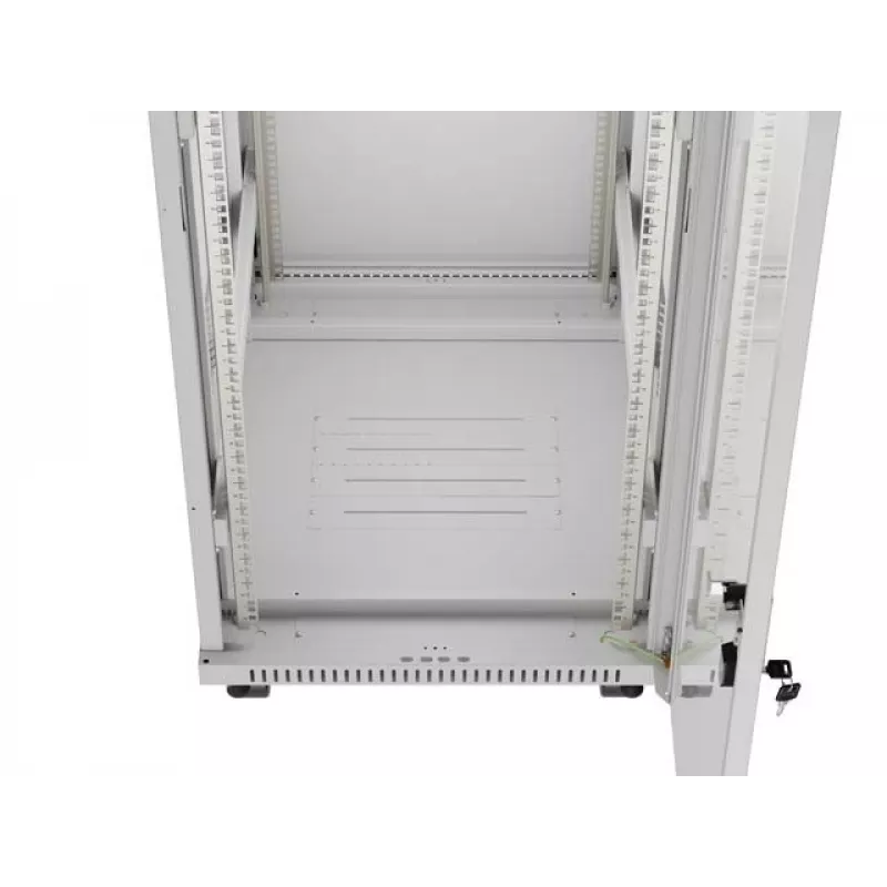 19 colių 32U LANBERG stovimasis stovas-spinta 600×800 mm pilka su stiklinėmis durelėmis ir LCD (plokščia pakuotė)