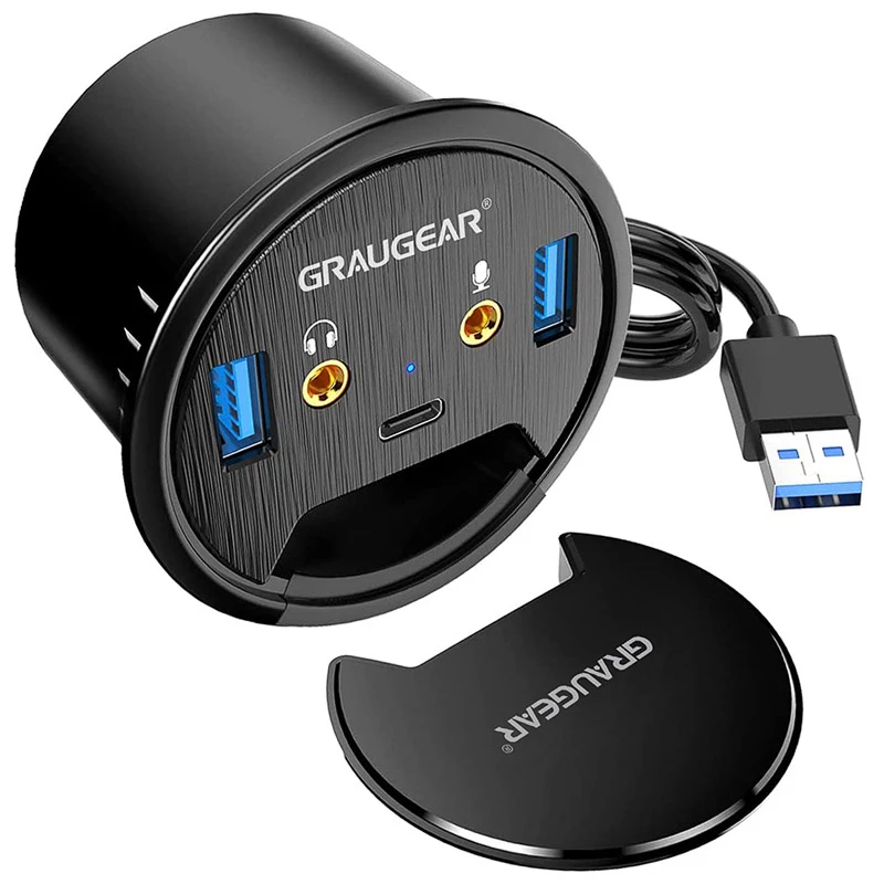 USB šakotuvas GRAUGEAR G-THUB-AU-60 USB 3.2 Gen 1 Type-A juodas