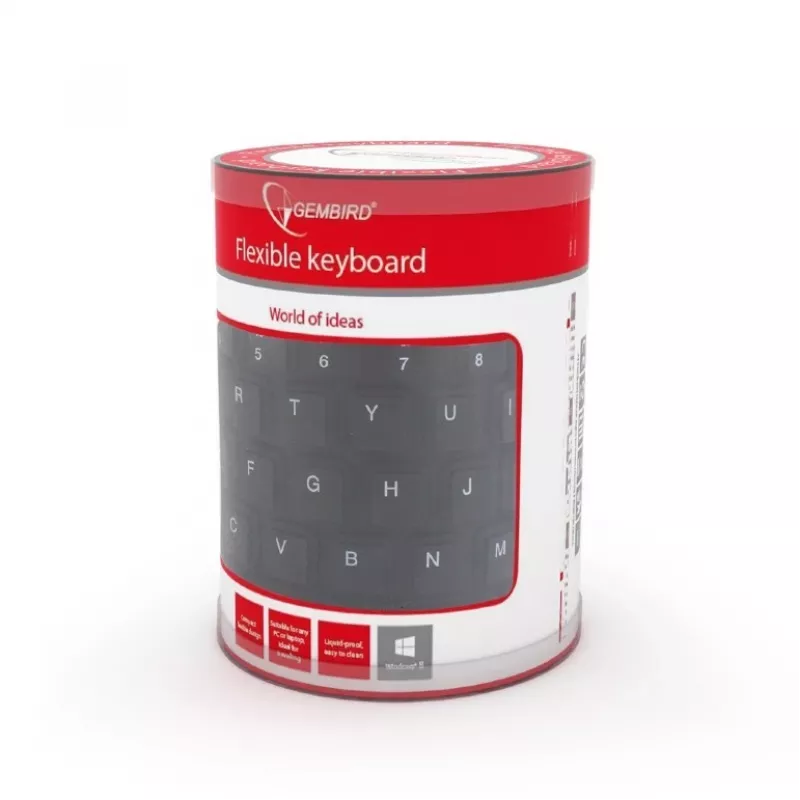 Silikoninė klaviatūra USB+PS/2 juoda