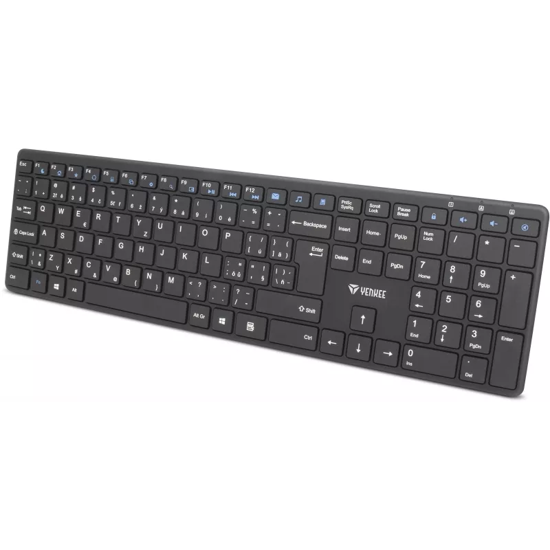 Belaidis klaviatūros ir pelės rinkinys YENKEE YKB 2008CS — 2,4 GHz USB, kompaktiškas išdėstymas