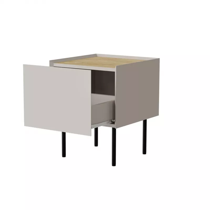 Cama Naktinis staliukas, 2 vnt., FELLINI, 40x41x60, kašmyro + alyvuoto ąžuolo stalviršis