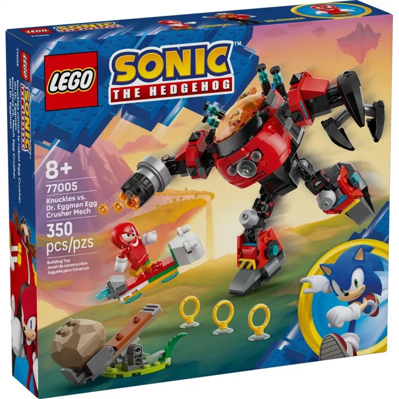 LEGO konstruktorius Sonic the Hedgehog 77005 Knuckles vs Dr Eggman Egg Crusher Mech, 350 dalių, amžius 8+