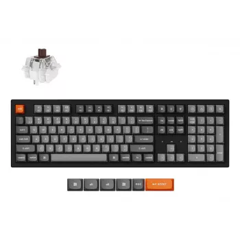 Mechaninė pilno dydžio klaviatūra Keychron K10 Max QMK — USB + RF belaidė + Bluetooth, 108 klavišai, RGB, juoda