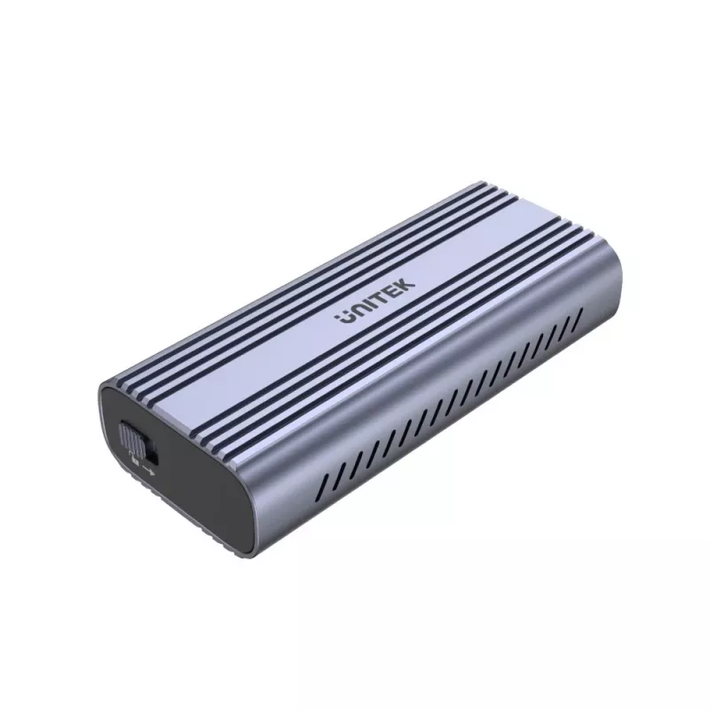 SSD korpusas Unitek SolidForce Reefer pilkas — M.2 NVMe PCIe, USB‑C 10 Gbit/s, aliuminis, 1 diskas