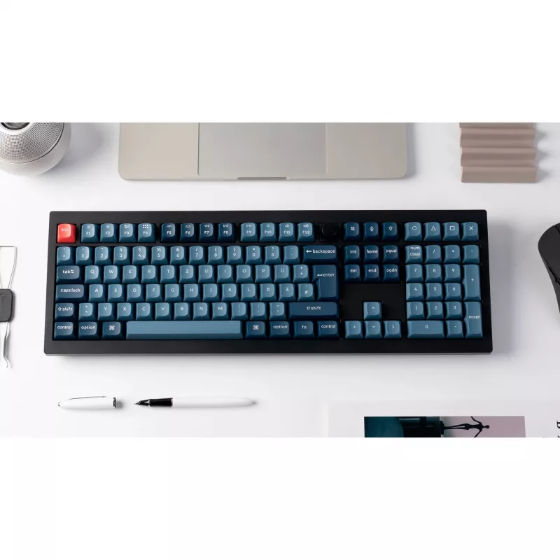 V6 Max, Gaming Keyboard black/blue-grey, DE-Layout, Gateron Jupiter Red, Hot-Swap, RGB