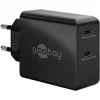 Vidinis įkroviklis Goobay 61757 Greitasis įkrovimas USB Type-C 2 prievadai Juodas