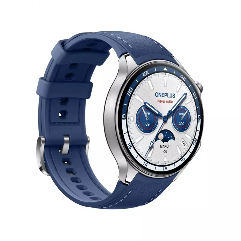 Išmanusis laikrodis ONEPLUS OnePlus Watch 2 47 mm, 1,43 colio AMOLED, 466×466, 32 GB, „Wi‑Fi“, GPS, mėlynas korpusas