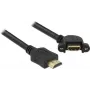 DeLOCK - Vaizdo/Garso/Tinklo kabelis - HDMI - 28 AWG - HDMI, 19 kontaktų (W) - HDMI, 19 kontaktų (V) - 1,0 m - Juodas - 110 laipsnių kampinė jungtis (85103)