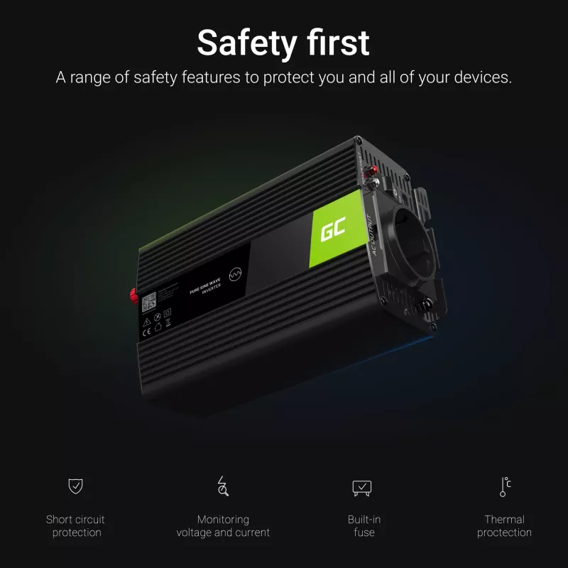 Green Cell INV24 maitinimo adapteris Auto 1500 W juodas