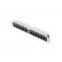 Pataisų skydelis LANBERG PPU6-9012-S, 12 prievadų Cat6, metalinis, pilkas