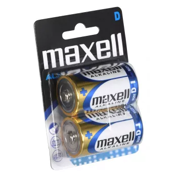 Vienkartinė šarminė baterija MAXELL D 1,5 V (cilindrinė) — 2 vnt., lizdinė pakuotė