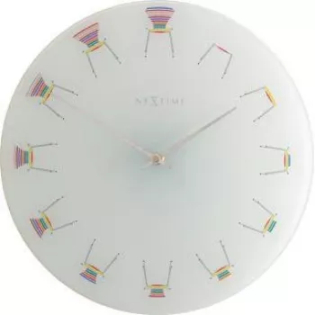 NeXtime klok 8809 Chair, Ø30 cm, Wall, Balta/ Multi-color