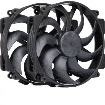 Noctua NF-A14x25r G2 PWM Sx2-PP chromax.Juoda 140 mm dvigubas ventiliatorius
