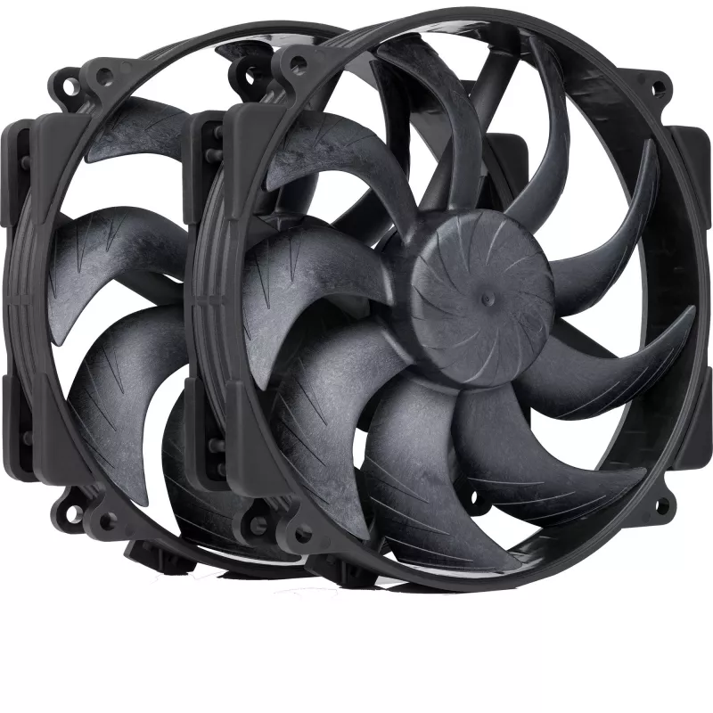 Noctua NF-A14x25r G2 PWM Sx2-PP chromax.Juoda 140 mm dvigubas ventiliatorius