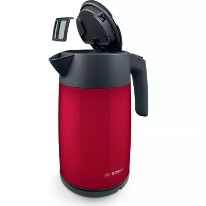 Elektrinis virdulys Bosch TWK7L464 — 1,7 l talpa, 2400 W, raudonas, plastikinis korpusas