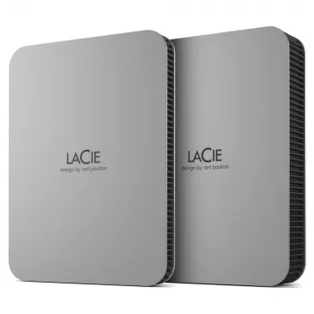 LaCie Mobile Drive Moon 4TB išorinis kietasis diskas nešiojamas sidabrinis USB-C 3.2 PC Mac su Adobe Creative Cloud 3 metų Rescue Services (STLP400040)