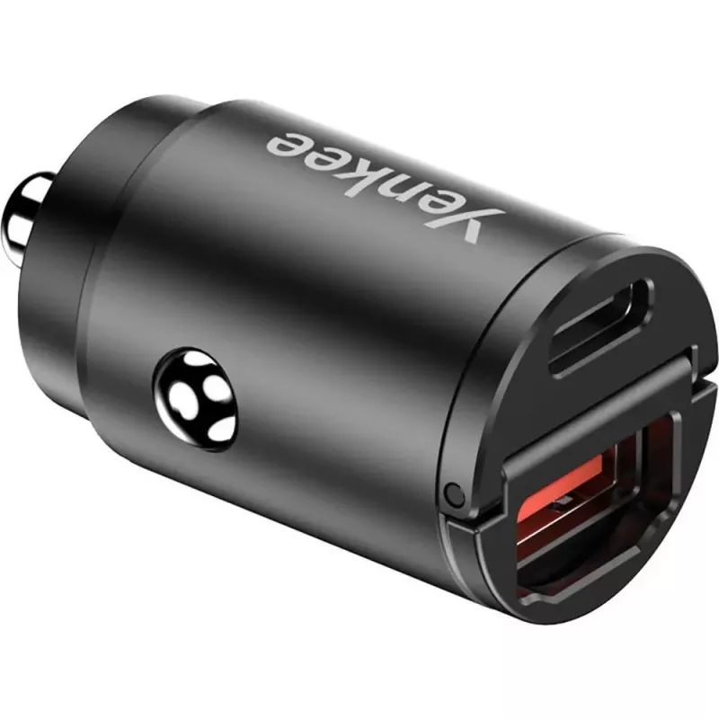 Automobilinis įkroviklis YENKEE CAR 02 Power Delivery 30W su USB-A ir USB-C prievadais