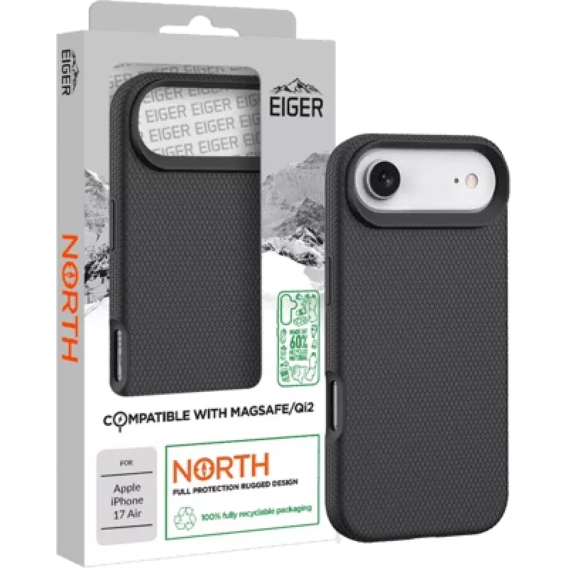Apsauginis kietas dėklas Eiger EGCA00901 polikarbonatinis kritimo testas 4 m MagSafe skirtas iPhone 17 Air