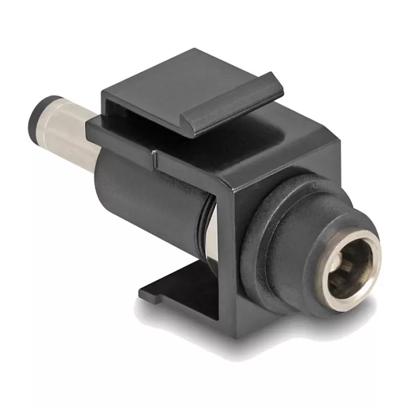 DeLOCK Keystone modulis DC 5,5 x 2,5 mm moteriškas į DC 5,5 x 2,1 mm vyriškas, juodas