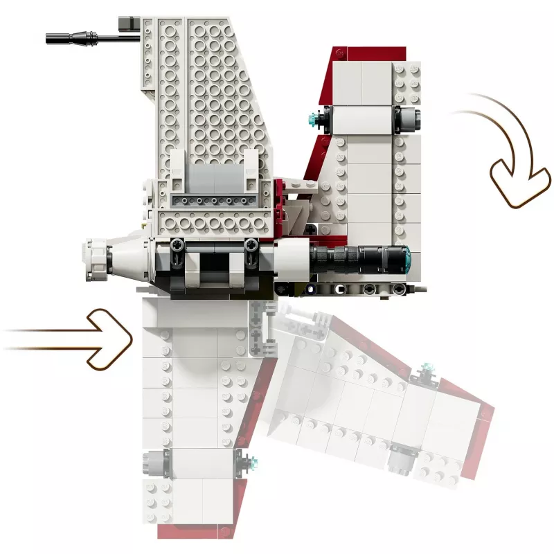 LEGO Star Wars V-19 Torrent Fighter 75432 statybos rinkinys — 567 vnt., 3 minifigūros, demonstravimo ir žaidimo modelis