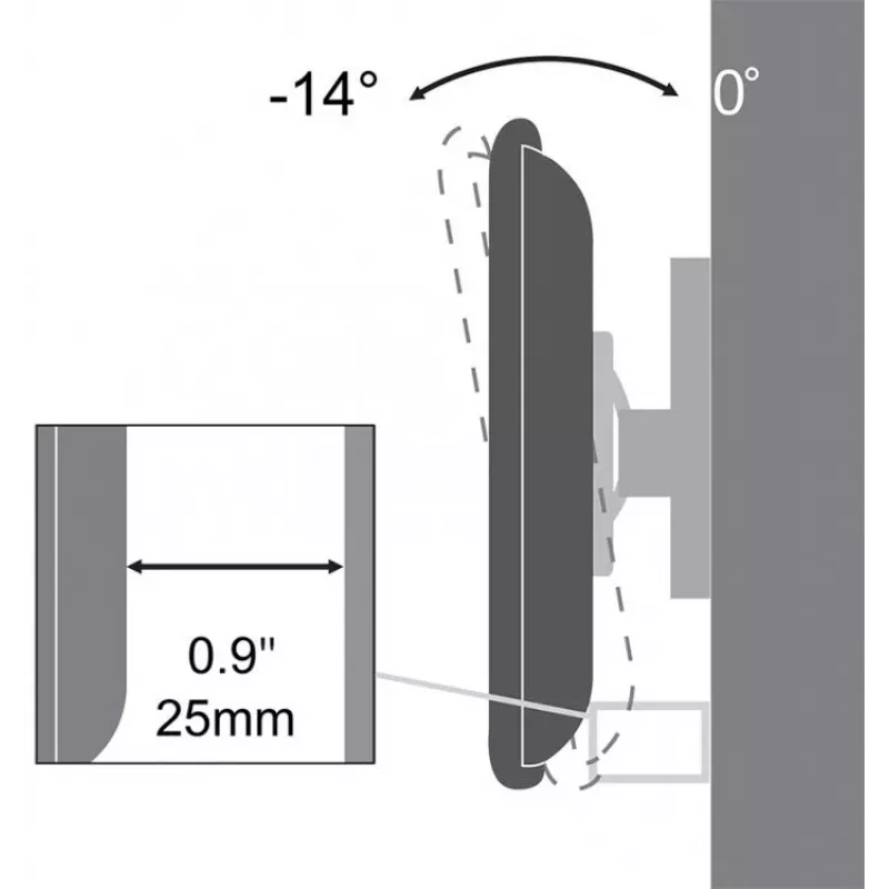 Sbox PLB-3422T Pakreipiamas plokščiaekranis LED TV laikiklis 23-43 col., 35 kg