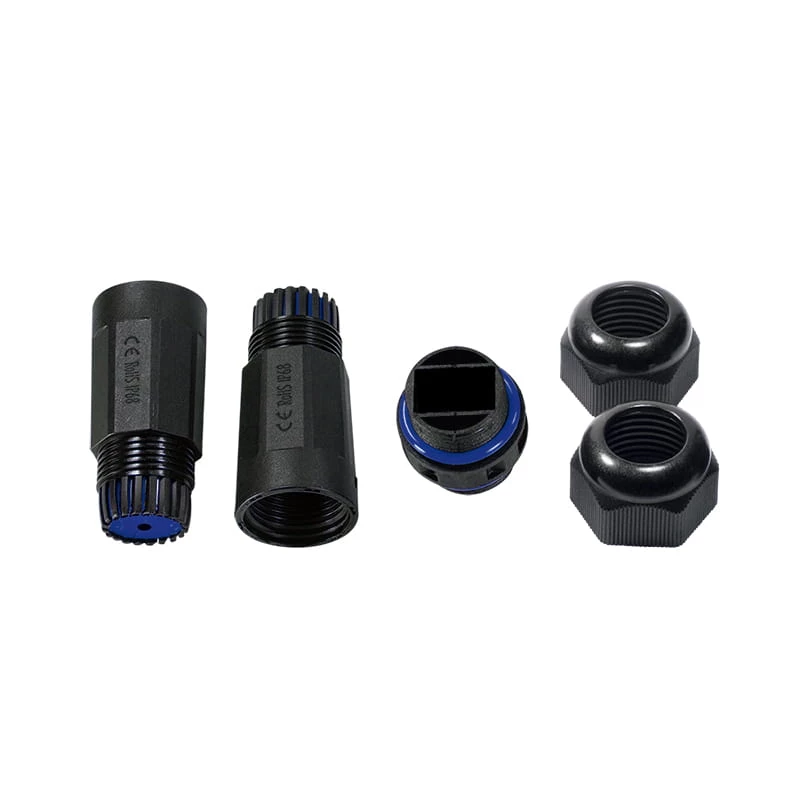 LogiLink IP68 lauko korpusas Keystone moduliams ir jungtims, plastikinis, poliamidas, juodas, IP68, 140 mm, 36 mm, 36 mm