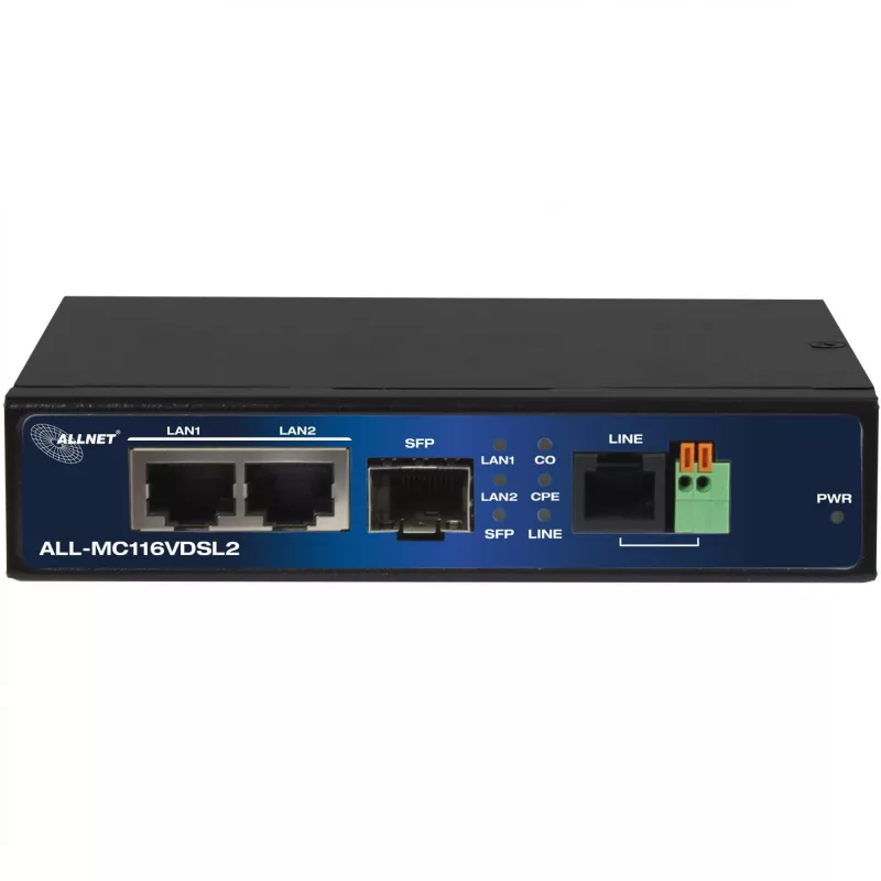 Modemas ALLNET ALL-MC116VDSL2 160 Mbit/s 2x RJ45 SFP Juoda