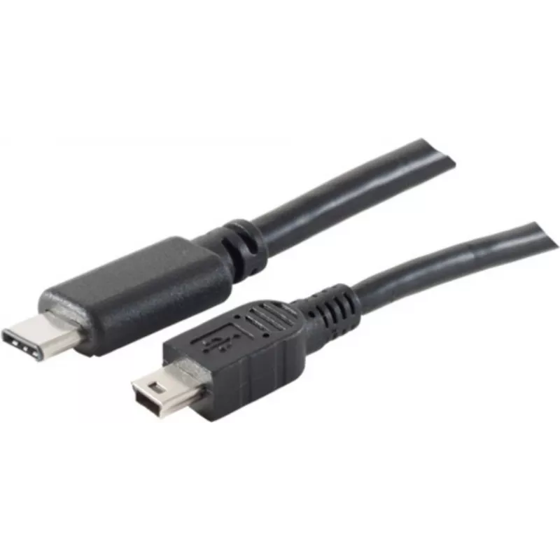 USB laidas S/CONN 77144-1.0 USB 2.0 1 m USB C Mini-USB B Juodas