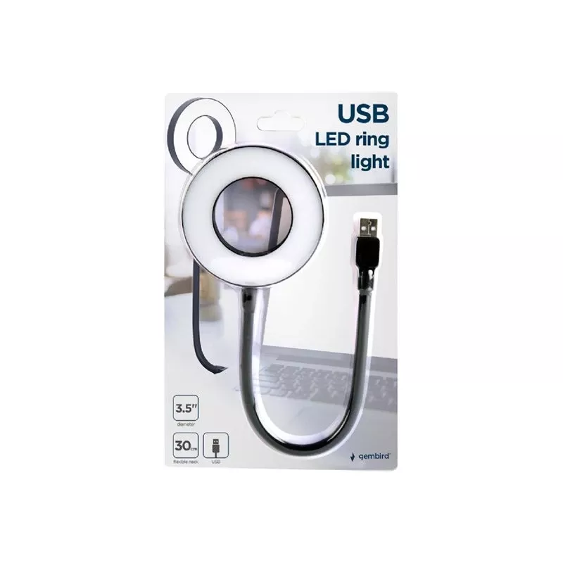 Gembird NL-LEDRING-01 USB LED žiedinis šviestuvas | Balta 6500K
