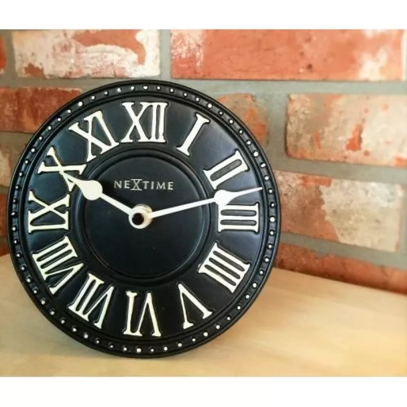 NeXtime klok 5187zw London Table, Ø16 cm, sieninis, juoda / balta