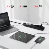 Maitinimo lizdas MACLEAN MCE395 B — 5 lizdai, 3×USB, 110–240V AC, 2,1A USB, 2500W, 1,5 m kabelis, juodas