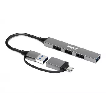 PORT CONNECT | HUB USB-C/USB-A 4 prievadai USB-A 3.0 5Gbps | 900160