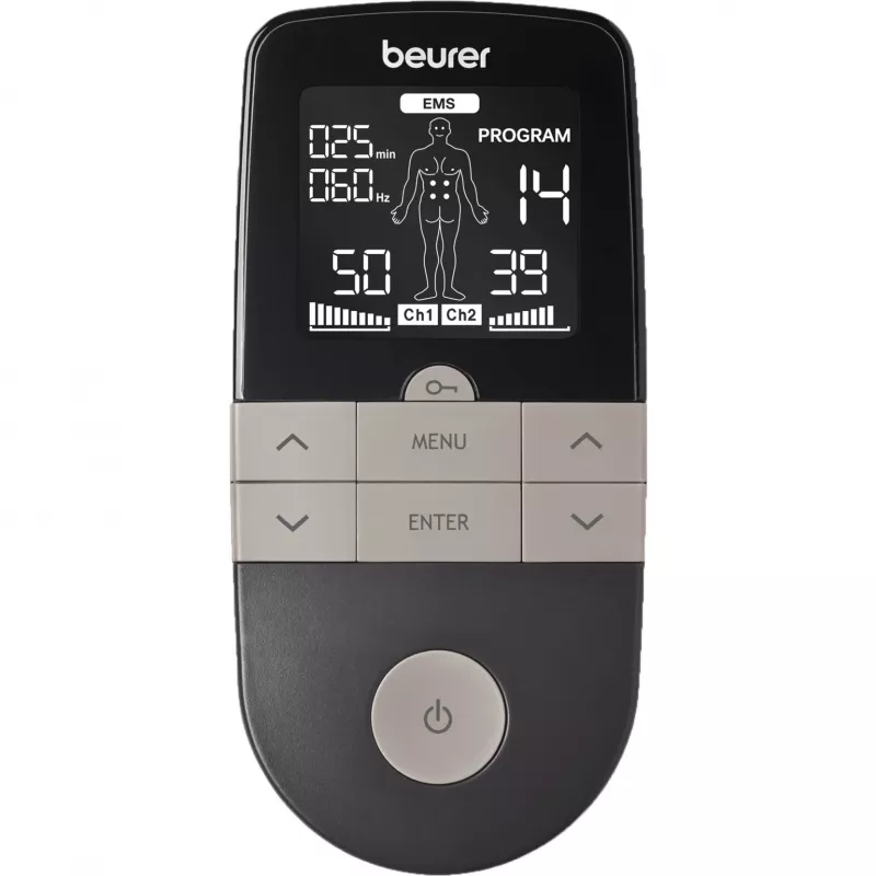 Elektrostimuliacijos TENS/EMS prietaisas Beurer EM 1 RELIEF+ (modelis 60428) antracito spalvos
