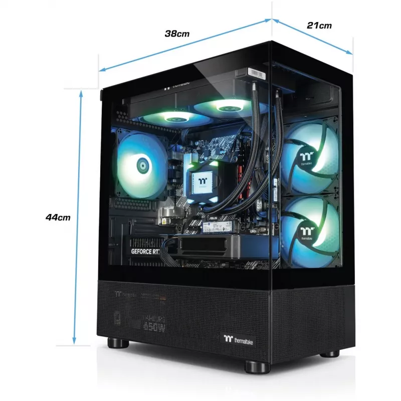 FTW V170A 5060Ti Juoda, žaidimų kompiuteris juodas/permatomas, Windows 11 Home