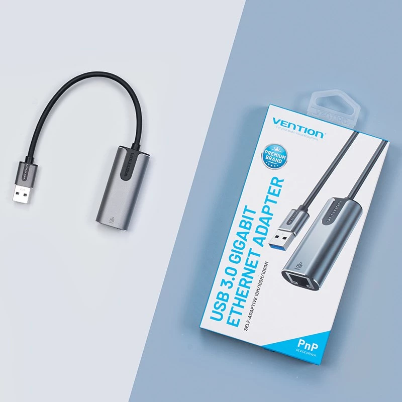 Vention USB 3.0-A į Gigabit Ethernet adapteris pilkas 0,15 m aliuminio lydinio tipo