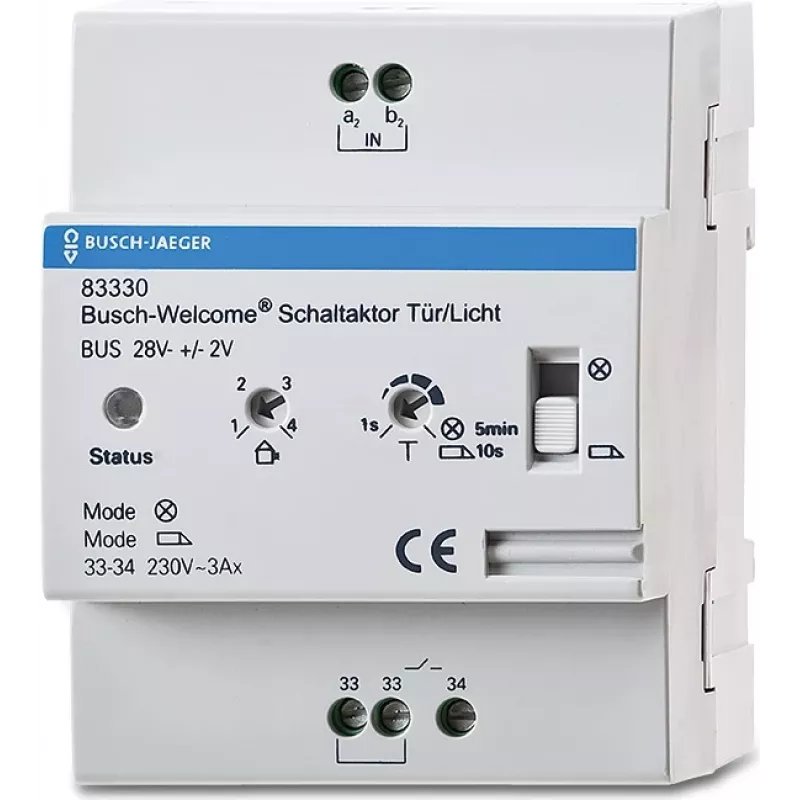 BUSCH JAEGER 83330 - perjungimo pavara - montavimas ant DIN bėgelio - IP20 - Balta - CE - RoHS - 350 W