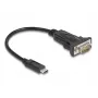 DeLOCK adapteris USB Type-C į RS-232 D-Sub 9 kontaktų kištukas 0,25 m