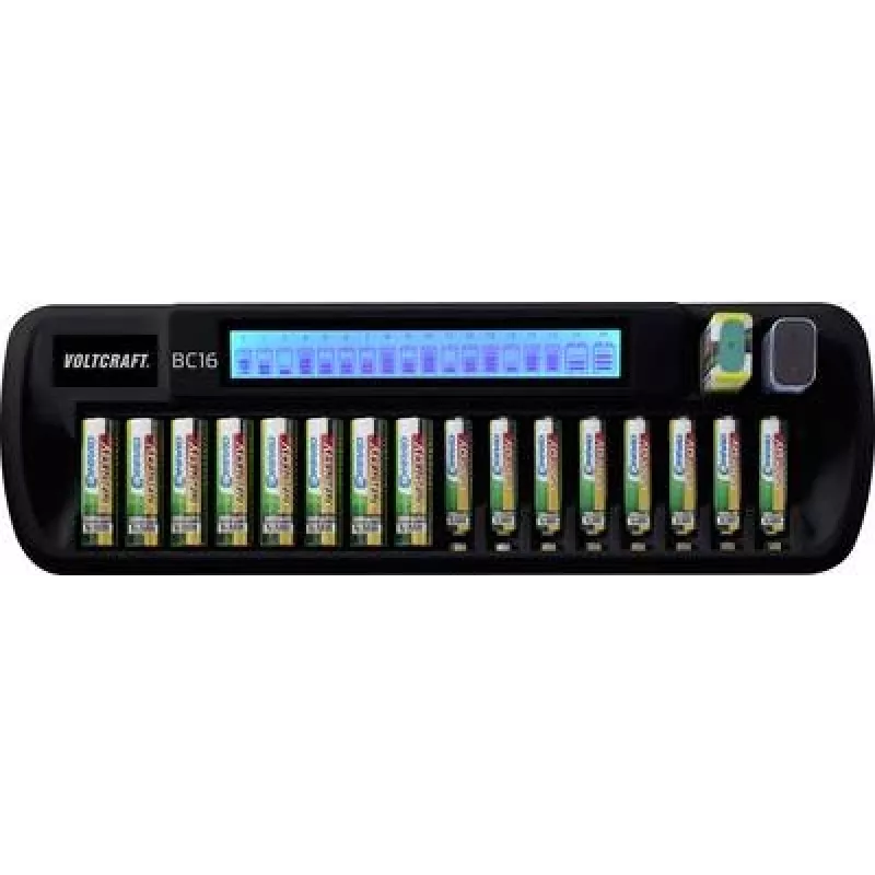 VOLTCRAFT BC16 NiMH, LiIon Mignon (AA), Micro (AAA), 9 V Block Rundzellen-Charger (2127444)