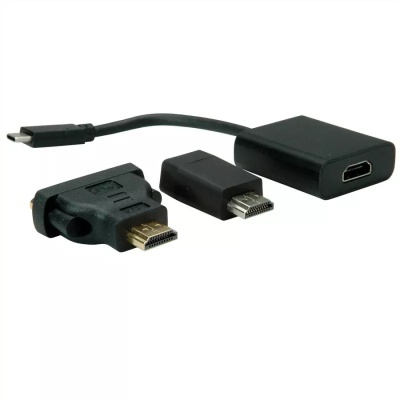 VALUE - Išorinė vaizdo plokštė - USB-C 3.1 - HDMI - Juoda