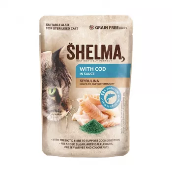 SHELMA su menke padaže – drėgnas kačių ėdalas – 85 g