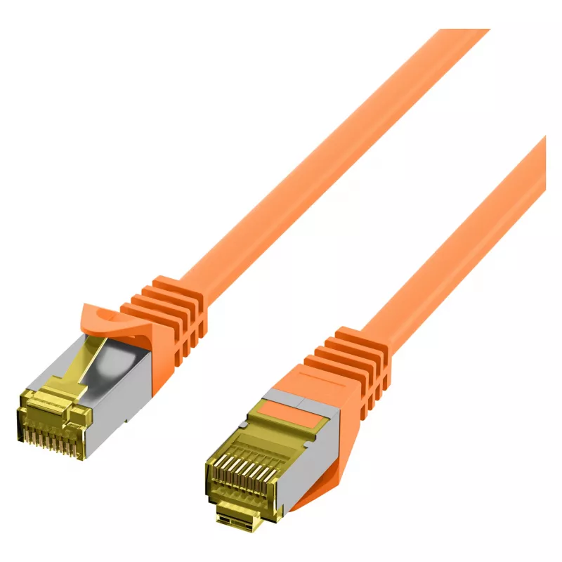 RJ45 komutacinis kabelis Cat.6A S/FTP LSZH Cat.7 neapdorotas laidas oranžinis