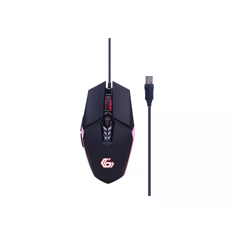 Žaidimų klaviatūra su pele GEMBIRD GGS-UMGL4-02 — pilno dydžio USB QWERTY US English, juoda, LED apšvietimas