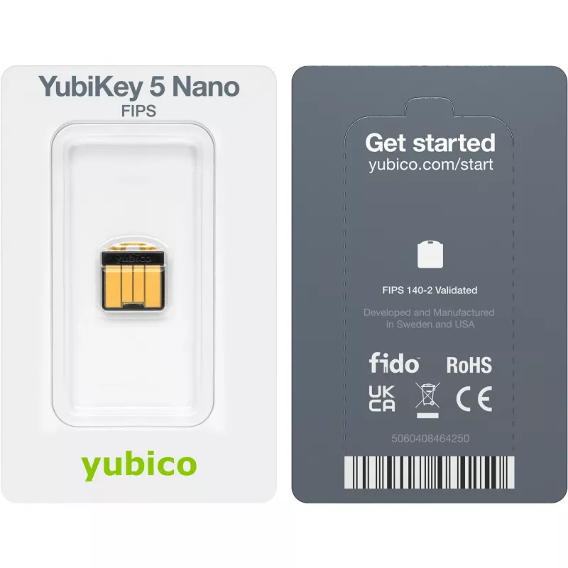 Saugos raktas Yubico YubiKey 5 Nano FIPS USB-A NIST patvirtintas