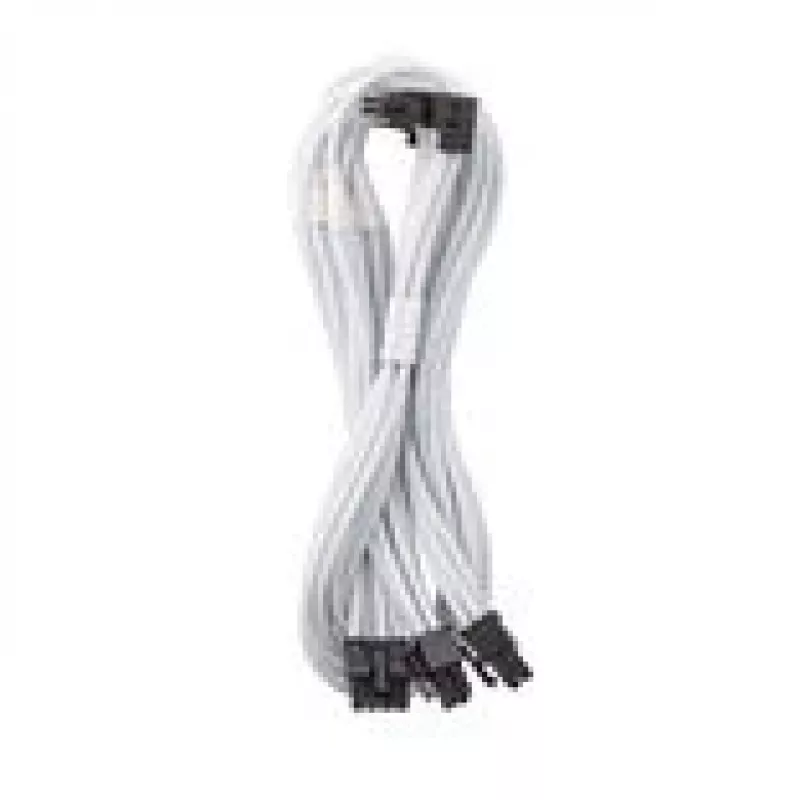 CableMod C-Series Pro jungiamasis laidas - Variantas B, 90°, 16 kontaktų į 3x8 kontaktų PCIe, baltas