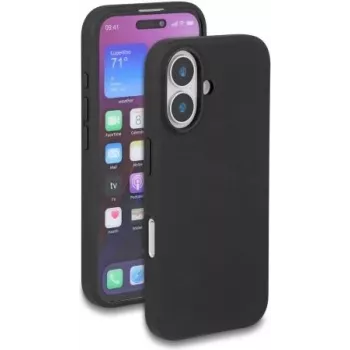 Apsauginis minkšto prisilietimo silikoninis dėklas DELOCK, skirtas iPhone 16 — juodas