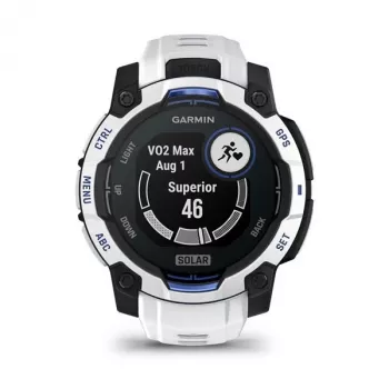 Išmanusis laikrodis GARMIN Instinct 2 45 mm, MIP 0,9 colio (176×176), GPS, saulės energija, silikoninis dirželis mėlynas/baltas