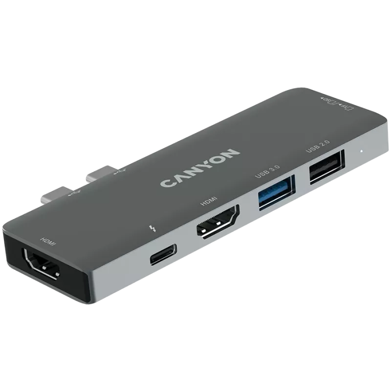 Canyon DS-5 USB 2.0 Type-C pilkas SD kortelių skaitytuvas 60 Hz