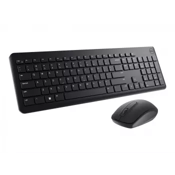 DELL klaviatūra ir pelė - KM3322W - ukrainietiška (QWERTY), viso dydžio (100%), belaidė, RF belaidė, QWERTY, juoda, pelė komplekte