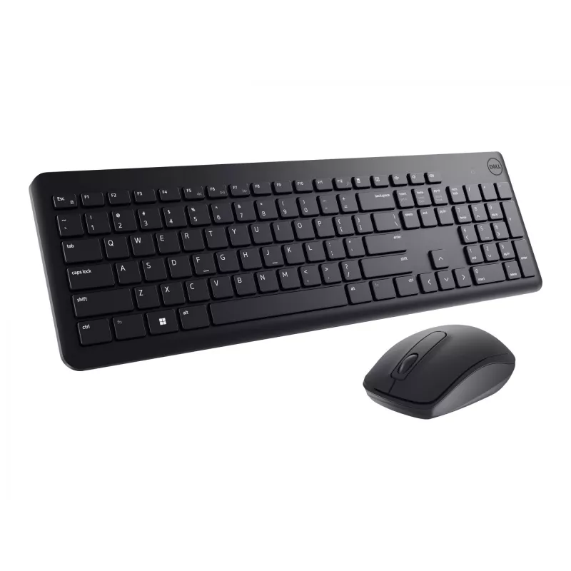DELL klaviatūra ir pelė - KM3322W - ukrainietiška (QWERTY), viso dydžio (100%), belaidė, RF belaidė, QWERTY, juoda, pelė komplekte